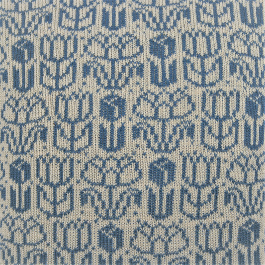 Tulip Stickad Linnekudde Himmelsblå & Natur