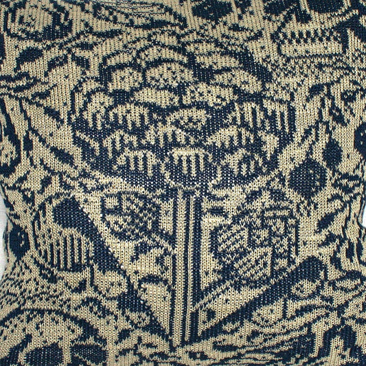 Harvest Stickad Linnekudde Marinblå & Natur