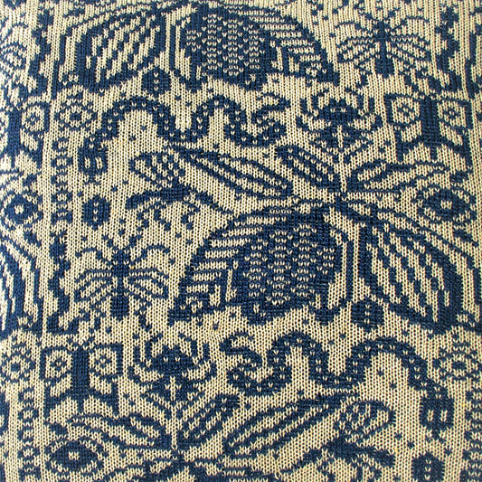 Cocoa Stickad Linnekudde Marinblå & Natur