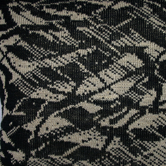 Move Stickad Linnekudde Svart & Natur