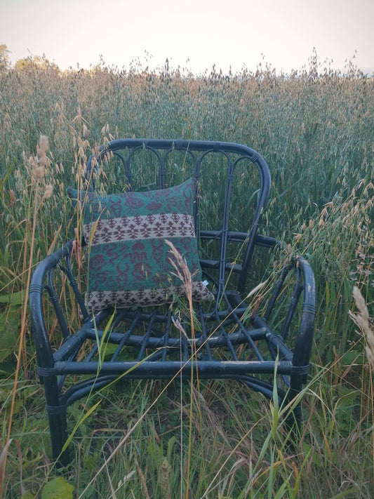 Earth Stickad Linnekudde Brun & Natur & Grön